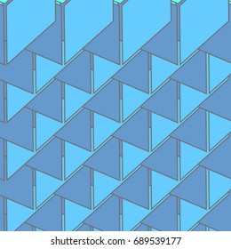 Abstract seamless 3d cubes pattern, vector background