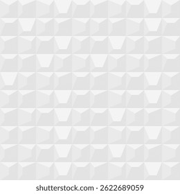 Abstract seamless 3D geometric pattern with white polygonal cubes and soft shadows. Perfect for modern backgrounds, wall textures, and digital designs.