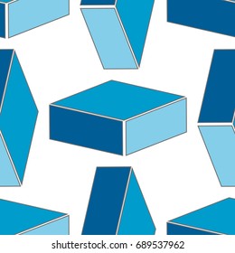 Abstract seamless 3d rhombus pattern, vector background