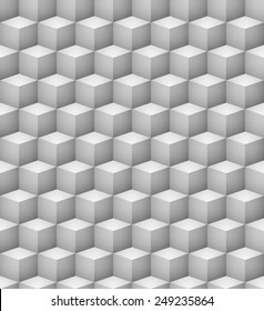 Abstrakter, nahtloser 3D-weißer Würfel, Vektorhintergrund.