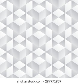 Abstract seamless 3D white cubes vector background. art