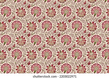 Abstract seamless ajrakh paisley pattern black background. Abstract seamless ornament flower bunch pattern background design. paisley color ground pattern.