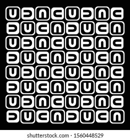 Abstract seamless alphabet patterns for paper, fashion textiles. Black and white background. Creative modern design with abstract elements.