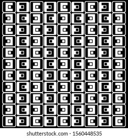 Abstract seamless alphabet patterns for paper, fashion textiles. Black and white background. Creative modern design with abstract elements.