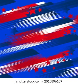 Abstract seamless american pattern. United states repeat print. 4th july repeated ornament. Happy inependence day background for textile, fashion clothes, wrapping paper.