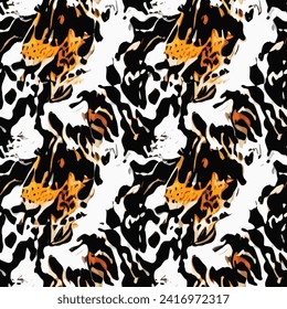 Abstract seamless animal pattern, Mammals Fur. print skins. Predators Camouflage. Cheetah Giraffe Zebra Leopard Tiger Jaguar. Printable Background. Vector illustration