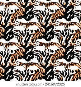 Abstract seamless animal pattern, Mammals Fur. print skins. Predators Camouflage. Cheetah Giraffe Zebra Leopard Tiger Jaguar. Printable Background. Vector illustration