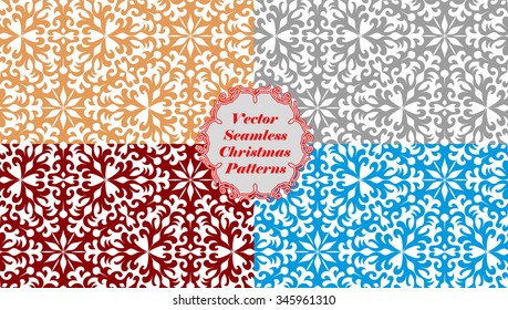 Abstract seamless arabic background with stars and snowflakes vector illustration