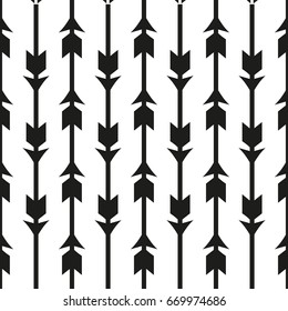 Abstract seamless arrow pattern, black and white
