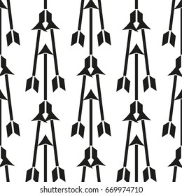 Abstract seamless arrow pattern, black and white