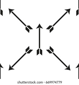 Abstract seamless arrow pattern, black and white