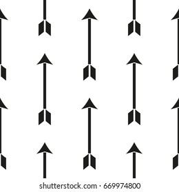 Abstract seamless arrow pattern, black and white