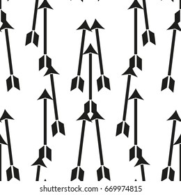 Abstract seamless arrow pattern, black and white