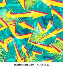 Abstract seamless arrow pattern for girls, boys, clothes. Creative vector background with arrow, lines,stripes.Funny girlish and boyish wallpaper for textile and fabric. Fashion style. Colorful bright
