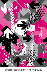 Abstract seamless arrows pattern, directions, Abstract traffic,