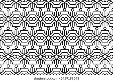 Abstractas patrón Art Deco sin costuras. Decorativo de lujo que repite el patrón ornamental con la línea fina negra.