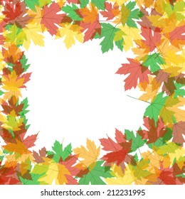Abstract seamless autumn background with color maple leaves