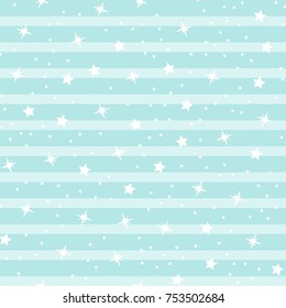 Abstract seamless baby star pattern for girls, boys, clothes, sportswear. Creative vector background with stars and sky. Funny baby star wallpaper for textile and fabric. Fashion kids style.