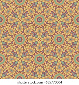 Abstract seamless backdrop. Design for prints, textile, decor, fabric. Round colorful texture in violet, red and yellow colors