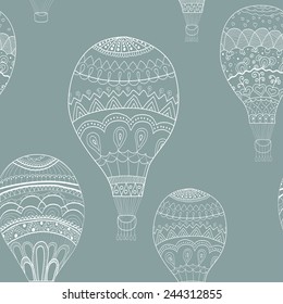 Abstract seamless background with balloons painted by hand. Vector illustration