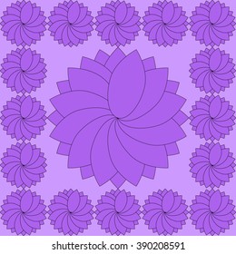 Abstract seamless background: bewitching purple wheels. vector image