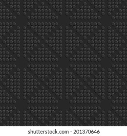 Abstract seamless background. Black dots embossed with cut out of paper effect embossed. 
