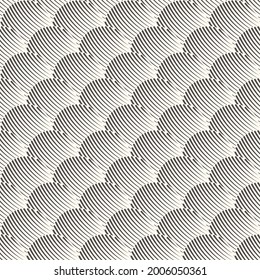 Abstract seamless background of black lines in the form of circles. Backdrop like fish scales.