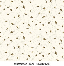 Abstract seamless background, blots and  leaves.