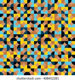 Abstract seamless background with blue and beige-brown circles.