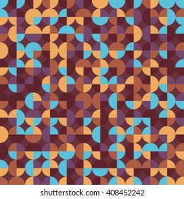 Abstract seamless background with blue and brown circles.