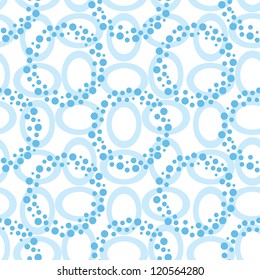 Abstract seamless background, blue rings and circles. Vector
