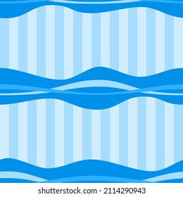 Resumen de fondo transparente con ondas azules y rayas verticales. Imagen vectorial.