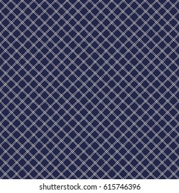 Abstract seamless background in blue and white. Seamless Tribal pattern. Fabric, textile, print in vector. Checkered motif. Seamless rustic background texture of crosshatched lines 