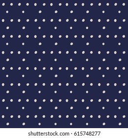 Abstract seamless background in blue and white. Seamless Tribal pattern. Polka dot pattern. Fabric, textile, print. Simple folk motif. Vector background.