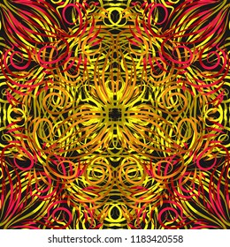 Abstract seamless background of bright ornate elements. Decorative pattern. Colorful ornaments.