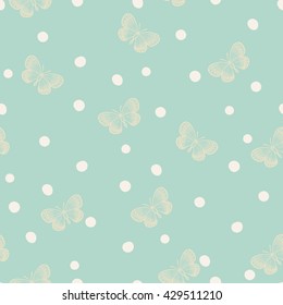 Abstract seamless background with butterfly , hearts and strokes. vector