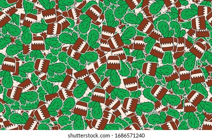 Abstract seamless background of cacti