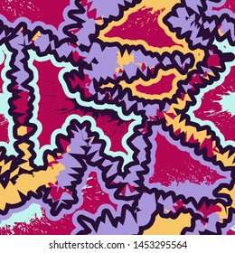 Abstract seamless background with chaotic curved elements.