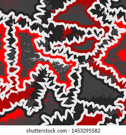 Abstract seamless background with chaotic curved elements.