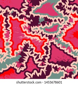Abstract seamless background with chaotic curved elements.
