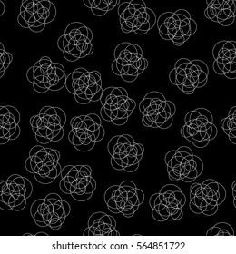 Abstract seamless background of chaotic lines. Harmony of order and chaos. Vector pattern.