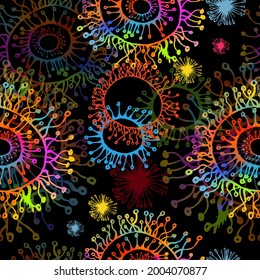 Abstract seamless background of circles. Print for fabric. Vector illustration