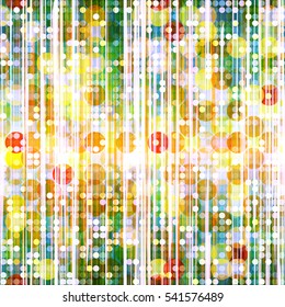 Abstract seamless background with circles, stripes and dots. Glitter sparkle.