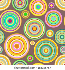 Abstract seamless background with colourful concentric circles