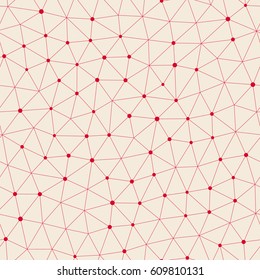 Abstract seamless background with connected dots. Vector repeating texture.
