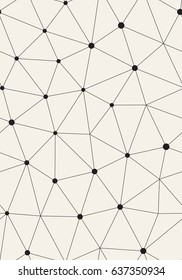 Abstract seamless background with connected dots. Vector repeating texture.