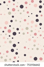 Abstract seamless background with connected dots. Vector repeating texture.
