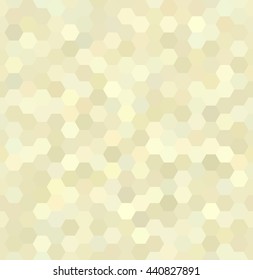 Abstract seamless background consisting of hexagons. Geometric design for business presentations or web template banner flyer. Vector illustration. Beige, white  colors. 