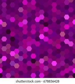 Abstract seamless background consisting of pink, purple hexagons. Geometric design for business presentations or web template banner flyer. Vector illustration