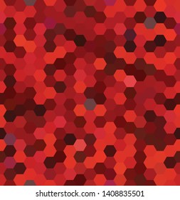 Abstract seamless background consisting of red, orange, brown hexagons. Geometric design for business presentations or web template banner flyer. Vector illustration